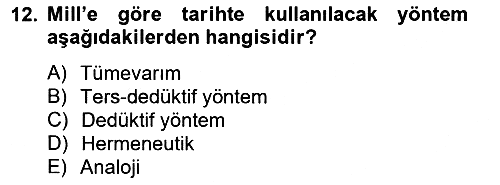 Tarih Felsefesi 2 2014-2015 Tek Ders Sınavı - 12. soru