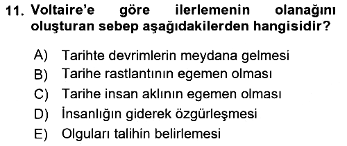 Tarih Felsefesi 2 2020-2021 Yaz Okulu Sınavı - 11. soru