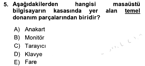Temel Bilgi Teknolojileri 2022-2023 Ara Sınav - 5. soru