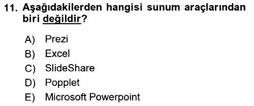 Temel Bilgi Teknolojileri 2023-2024 Ara Sınav - 11. soru