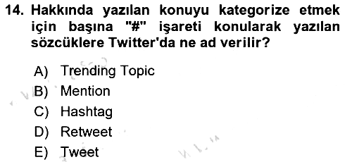 Temel Bilgi Teknolojileri 2022-2023 Dönem Sonu Sınavı - 14. soru