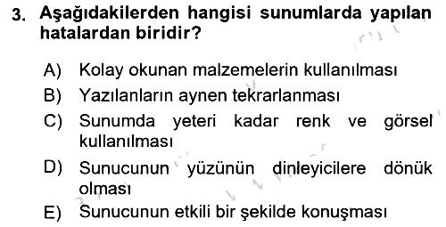 Temel Bilgi Teknolojileri 2023-2024 Dönem Sonu Sınavı - 3. soru