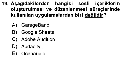 Temel Bilgi Teknolojileri 2025-2026 Dönem Sonu Sınavı - 19. soru
