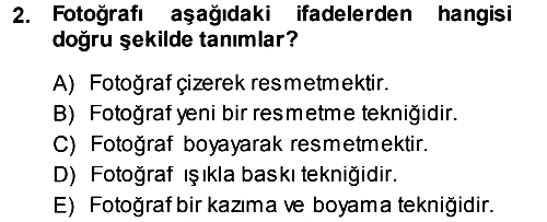 Temel Fotoğrafçılık 2013-2014 Ara Sınav - 2. soru
