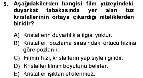 Temel Fotoğrafçılık 2014-2015 Dönem Sonu Sınavı - 5. soru