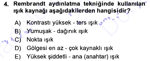 Temel Fotoğrafçılık 2015-2016 Dönem Sonu Sınavı - 4. soru