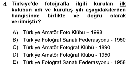 Temel Fotoğrafçılık 2025-2026 Ara Sınav - 4. soru