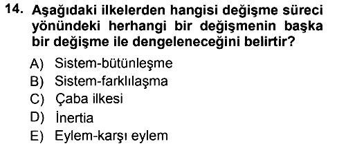 Toplumsal Değişme Kuramları 2012-2013 Ara Sınav - 14. soru