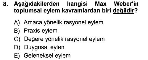 Toplumsal Değişme Kuramları 2013-2014 Ara Sınav - 8. soru
