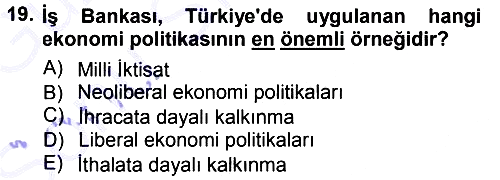 Toplumsal Değişme Kuramları 2012-2013 Dönem Sonu Sınavı - 19. soru