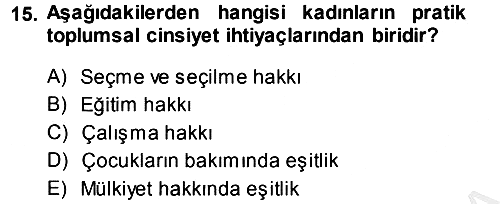 Toplumsal Değişme Kuramları 2014-2015 Dönem Sonu Sınavı - 15. soru
