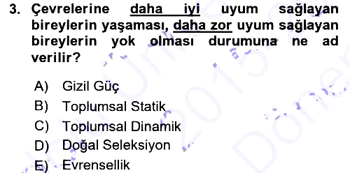 Toplumsal Değişme Kuramları 2015-2016 Dönem Sonu Sınavı - 3. soru