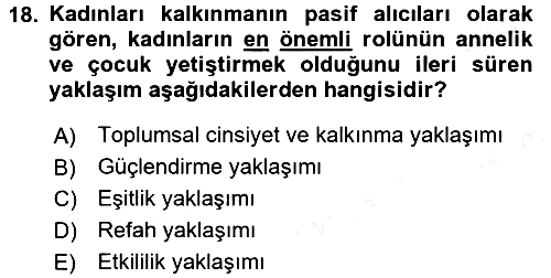 Toplumsal Değişme Kuramları 2016-2017 Dönem Sonu Sınavı - 18. soru