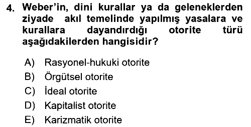 Toplumsal Değişme Kuramları 2022-2023 Yaz Okulu Sınavı - 4. soru