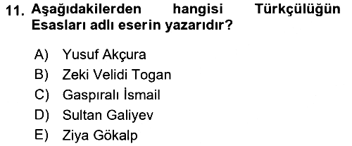 Türk Siyasal Hayatı 2016-2017 3 Ders Sınavı - 11. soru