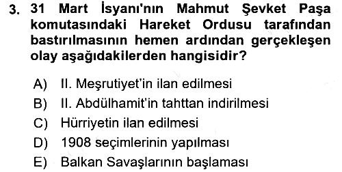 Türk Siyasal Hayatı 2015-2016 Ara Sınav - 3. soru