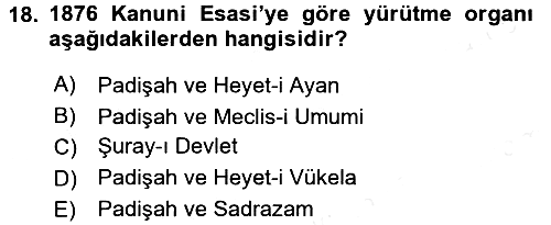 Türk Siyasal Hayatı 2015-2016 Ara Sınav - 18. soru