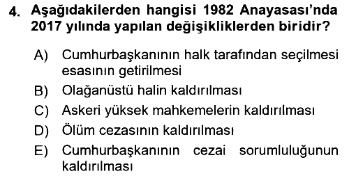 Türk Siyasal Hayatı 2021-2022 Ara Sınav - 4. soru
