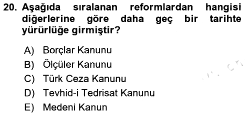 Türk Siyasal Hayatı 2023-2024 Ara Sınav - 20. soru