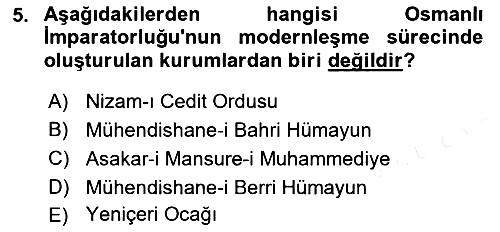 Türk Siyasal Hayatı 2018-2019 Dönem Sonu Sınavı - 5. soru