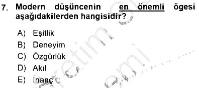 Türkiye´de Felsefenin Gelişimi 1 2015-2016 Ara Sınav - 7. soru