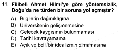 Türkiye´de Felsefenin Gelişimi 1 2012-2013 Dönem Sonu Sınavı - 11. soru