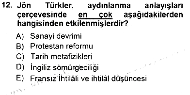 Türkiye´de Felsefenin Gelişimi 1 2012-2013 Dönem Sonu Sınavı - 12. soru