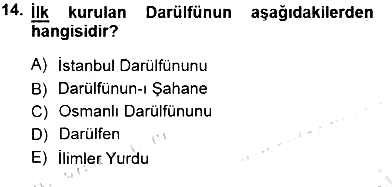 Türkiye´de Felsefenin Gelişimi 1 2012-2013 Dönem Sonu Sınavı - 14. soru