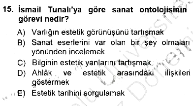 Türkiye´de Felsefenin Gelişimi 1 2012-2013 Dönem Sonu Sınavı - 15. soru