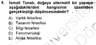 Türkiye´de Felsefenin Gelişimi 1 2013-2014 Dönem Sonu Sınavı - 4. soru