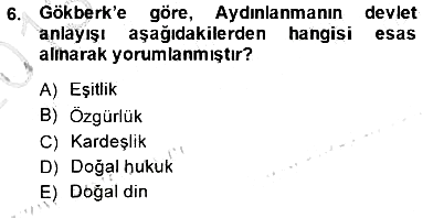 Türkiye´de Felsefenin Gelişimi 1 2013-2014 Dönem Sonu Sınavı - 6. soru