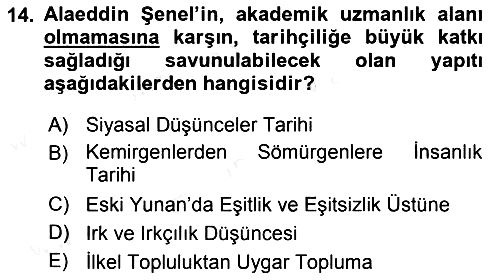 Türkiye´de Felsefenin Gelişimi 1 2016-2017 Dönem Sonu Sınavı - 14. soru