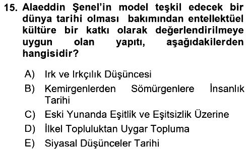 Türkiye´de Felsefenin Gelişimi 1 2017-2018 Dönem Sonu Sınavı - 15. soru