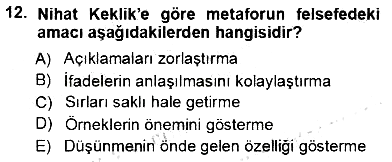 Türkiye´de Felsefenin Gelişimi 1 2013-2014 Tek Ders Sınavı - 12. soru
