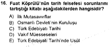 Türkiye´de Felsefenin Gelişimi 1 2013-2014 Tek Ders Sınavı - 16. soru