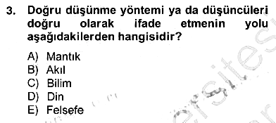 Türkiye´de Felsefenin Gelişimi 2 2012-2013 Ara Sınav - 3. soru