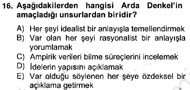 Türkiye´de Felsefenin Gelişimi 2 2012-2013 Ara Sınav - 16. soru