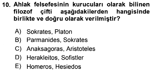 Türkiye´de Felsefenin Gelişimi 2 2017-2018 Ara Sınav - 10. soru