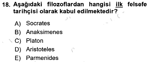 Türkiye´de Felsefenin Gelişimi 2 2023-2024 Ara Sınav - 18. soru