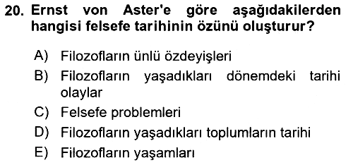 Türkiye´de Felsefenin Gelişimi 2 2023-2024 Ara Sınav - 20. soru