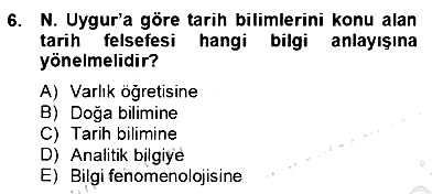 Türkiye´de Felsefenin Gelişimi 2 2012-2013 Dönem Sonu Sınavı - 6. soru