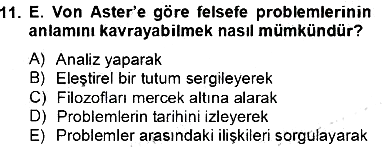 Türkiye´de Felsefenin Gelişimi 2 2012-2013 Dönem Sonu Sınavı - 11. soru