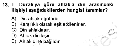 Türkiye´de Felsefenin Gelişimi 2 2012-2013 Dönem Sonu Sınavı - 13. soru