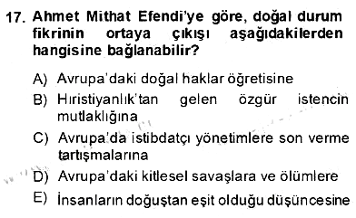 Türkiye´de Felsefenin Gelişimi 2 2013-2014 Dönem Sonu Sınavı - 17. soru