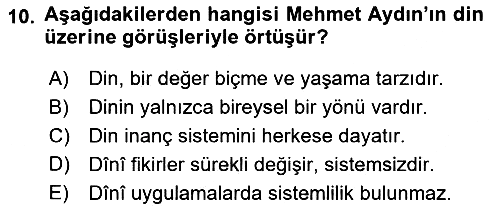 Türkiye´de Felsefenin Gelişimi 2 2016-2017 Dönem Sonu Sınavı - 10. soru
