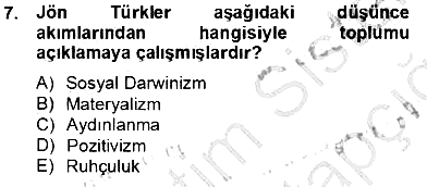 Türkiye´de Felsefenin Gelişimi 2 2013-2014 Tek Ders Sınavı - 7. soru