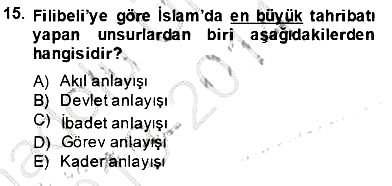 Türkiye´de Felsefenin Gelişimi 2 2013-2014 Tek Ders Sınavı - 15. soru