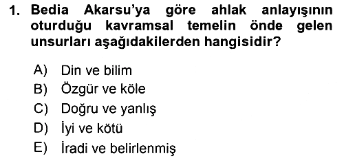 Türkiye´de Felsefenin Gelişimi 2 2018-2019 Yaz Okulu Sınavı - 1. soru