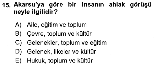 Türkiye´de Felsefenin Gelişimi 2 2021-2022 Yaz Okulu Sınavı - 15. soru