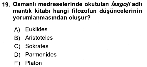 Türkiye´de Felsefenin Gelişimi 2 2023-2024 Yaz Okulu Sınavı - 19. soru
